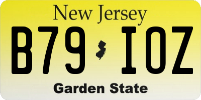 NJ license plate B79IOZ