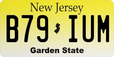 NJ license plate B79IUM