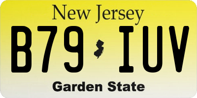 NJ license plate B79IUV
