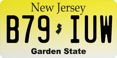 NJ license plate B79IUW