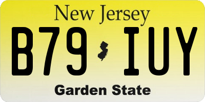 NJ license plate B79IUY