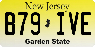 NJ license plate B79IVE