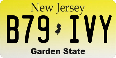NJ license plate B79IVY