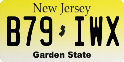 NJ license plate B79IWX