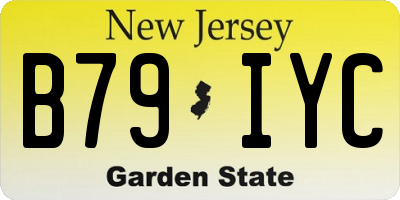 NJ license plate B79IYC