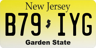 NJ license plate B79IYG
