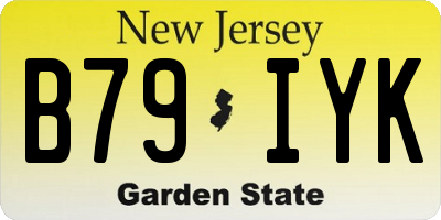 NJ license plate B79IYK