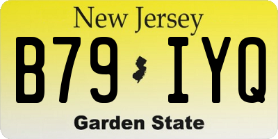 NJ license plate B79IYQ