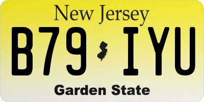 NJ license plate B79IYU
