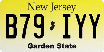 NJ license plate B79IYY