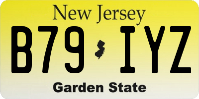 NJ license plate B79IYZ