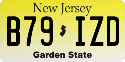 NJ license plate B79IZD