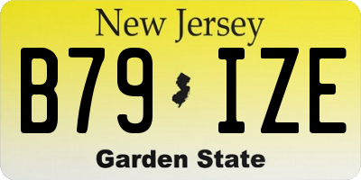 NJ license plate B79IZE