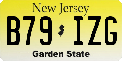 NJ license plate B79IZG