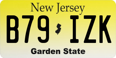 NJ license plate B79IZK