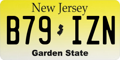 NJ license plate B79IZN