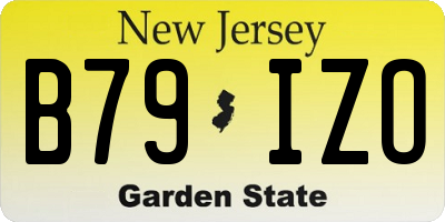NJ license plate B79IZO
