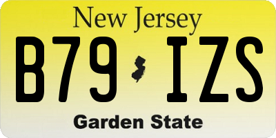 NJ license plate B79IZS