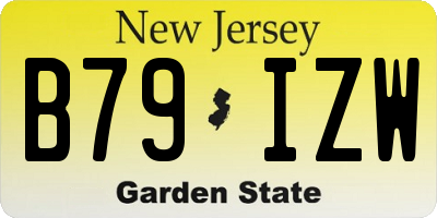 NJ license plate B79IZW