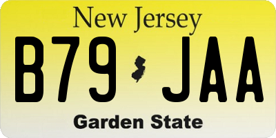 NJ license plate B79JAA