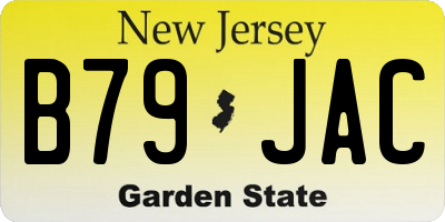 NJ license plate B79JAC