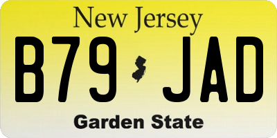 NJ license plate B79JAD