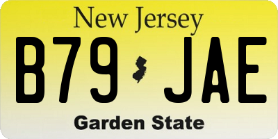 NJ license plate B79JAE