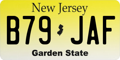 NJ license plate B79JAF