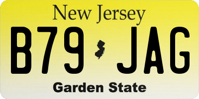 NJ license plate B79JAG