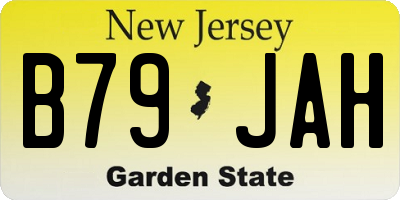 NJ license plate B79JAH