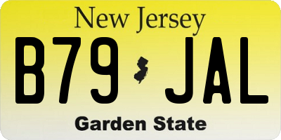 NJ license plate B79JAL