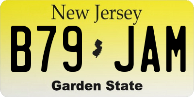 NJ license plate B79JAM