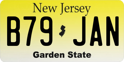 NJ license plate B79JAN