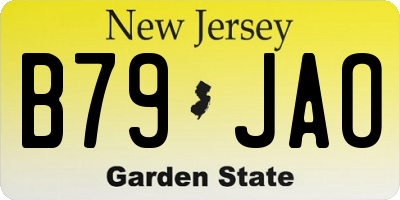 NJ license plate B79JAO