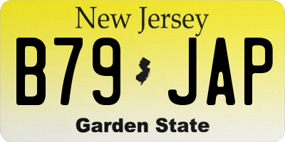 NJ license plate B79JAP