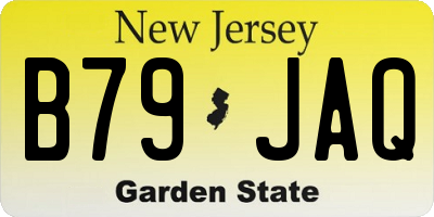 NJ license plate B79JAQ