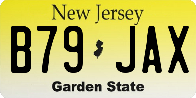 NJ license plate B79JAX