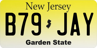 NJ license plate B79JAY