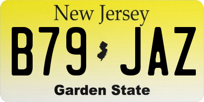 NJ license plate B79JAZ