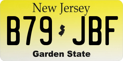 NJ license plate B79JBF