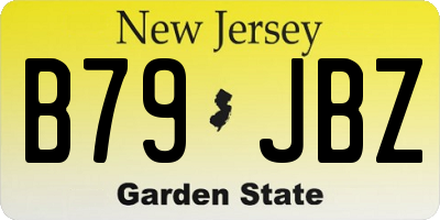 NJ license plate B79JBZ