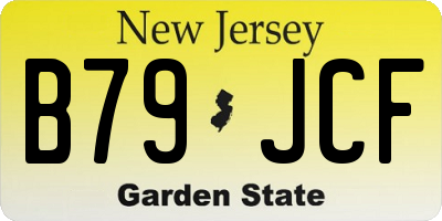 NJ license plate B79JCF
