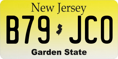 NJ license plate B79JCO