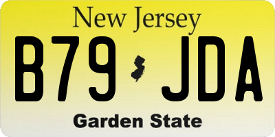 NJ license plate B79JDA