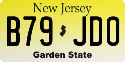 NJ license plate B79JDO