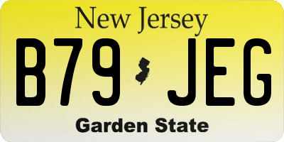 NJ license plate B79JEG