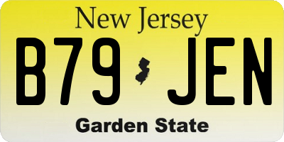 NJ license plate B79JEN