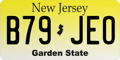 NJ license plate B79JEO