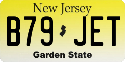 NJ license plate B79JET