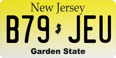 NJ license plate B79JEU